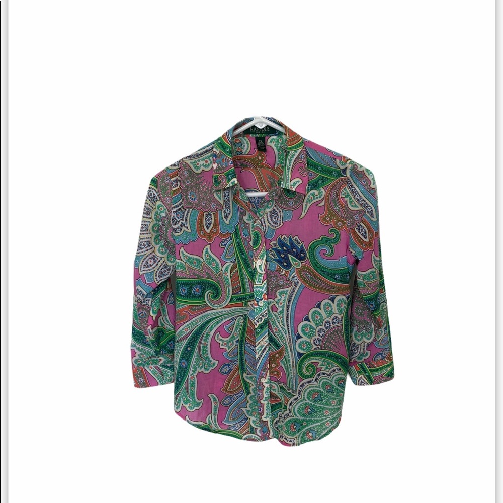 Lauren Ralph Lauren colorful paisley button up s S